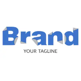 Online Editable Blue Folded Bold Text Education & School Logo