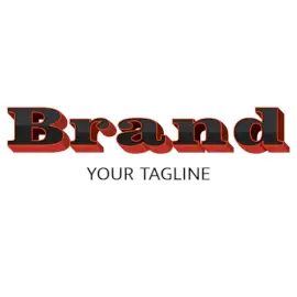 Online Editable Gradient Black and Red Fancy & 3D Logo
