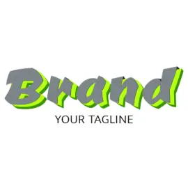 Online Editable Fluorescent Green Shady Fancy & 3D Logo