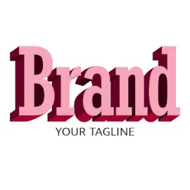 Online Editable Pink Isometric Text Fancy & 3D Logo
