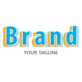 Online Editable Blue and Yellow Stripes Packed Unique Logo