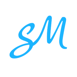 Online Editable Blue Script SM Letter Based Logo