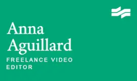 Online Editable Cyan and White Freelance Video Editor Business Card