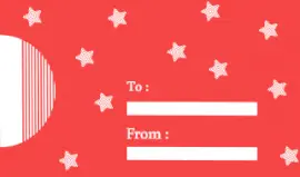 Online Editable Bright Red Star Pattern Gift Tag