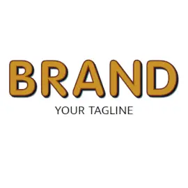 Online Editable Brown and Orange Rounded Font Fancy & 3D Logo