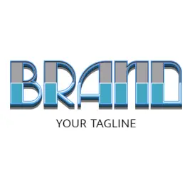 Online Editable Blue and Cyan Half Filled Gaming Logo