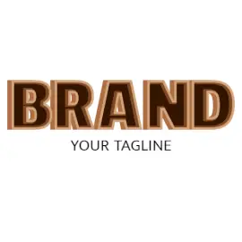 Online Editable Strong Brown Double Font Fancy & 3D Logo
