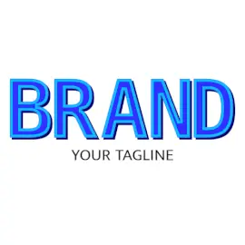 Online Editable Dark and Light Blue Blod Font Fancy & 3D Logo