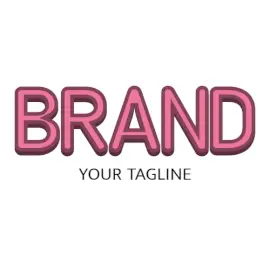 Online Editable Pink Bold Fancy & 3D Logo