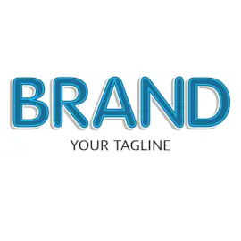 Online Editable Blue and White Elegant Text Fancy & 3D Logo