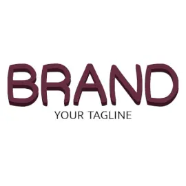 Online Editable Brown Concaved Font Fancy & 3D Logo