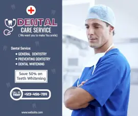 Online Editable Dental Care Service Facebook Post