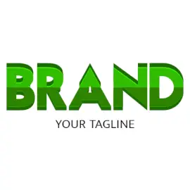 Online Editable Green Bold Fancy & 3D Logo