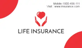 Online Editable White Life Insurance Business Card