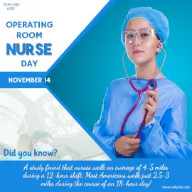 Online Editable Operating Room Nurse Day November 14 Facts Social Media Post