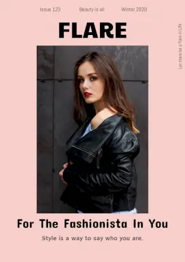 Online Editable Light Grayish Red Fashion Magazine Cover