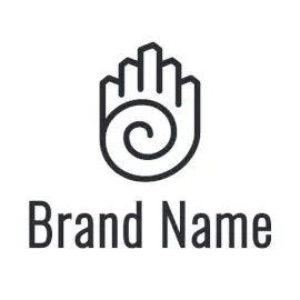 Online Editable Grey Hand Palm Marketing Logo