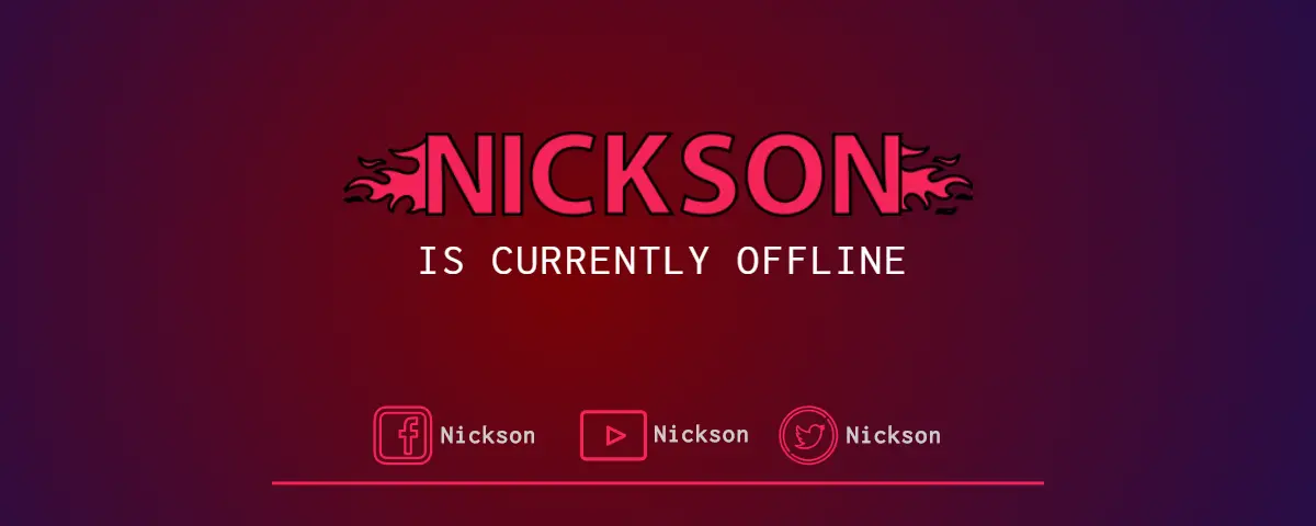 Minimalist Pink Currently Offline Twitch Banner 10x480 Px Wofox