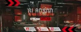 Online Editable Neon Text Gladson Stream Offline Twitch Banner