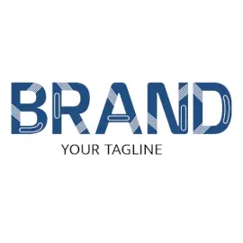Online Editable Blue and White Abstract Design Unique Logo