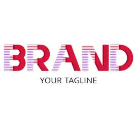 Online Editable Red and Purple Dual Tide Unique Logo