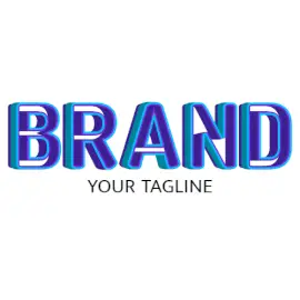Online Editable Blue and Purple Stencil Font Unique Logo