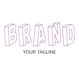 Online Editable Comical Slanted Cuboid Font Unique Logo