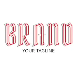 Online Editable Red and White Old Age Fancy & 3D Logo