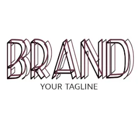 Online Editable Scribbled Double Text 3D Font Unique Logo