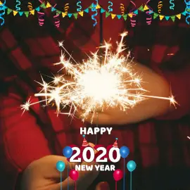 Online Editable Confetti Decoration Happy New Year 2020 Instagram Post