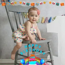 Online Editable Gift Box Garland Banner to Happy Birthday Little Princess Instagram Post
