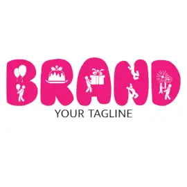 Online Editable Vivid Pink Party Celebration Font Events Logo