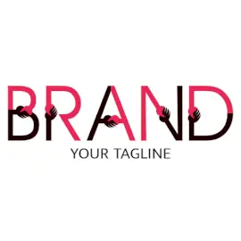 Online Editable Black with Bright Red Hand Shaking Font Marketing Logo