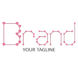 Online Editable Pink Aligned Heart Font Dating Sites Logo