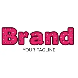 Online Editable Pink Bold Tiny Heart Font Dating Logo