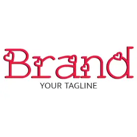 Online Editable Vivid Red Heart Outlined Font Dating Logo