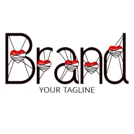 Online Editable Tied Heart Simple Font Dating Logo
