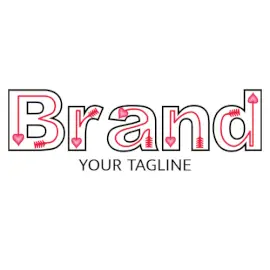 Online Editable Bold Typography with Love Arrow Font Dating Logo