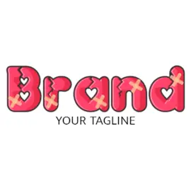 Online Editable Heart Patched Font Dating Logo