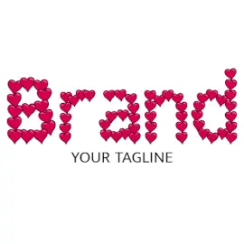 Online Editable Sequence of Connected Heart Font Dating Logo