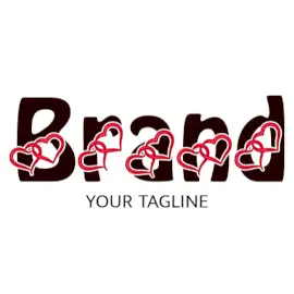Online Editable Connected Dual Heart Font Dating Logo