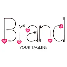 Online Editable Arrow Font with Hearts Dating Logo