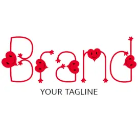 Online Editable Smiling Face Heart Font Dating Logo