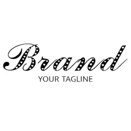 Online Editable White Hearts on Black Cursive Font Dating Logo