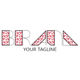 Online Editable Red Hearts Playful Font Dating Logo