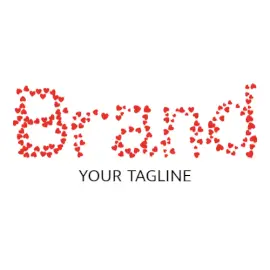 Online Editable Red Dispersed Hearts Font Dating Logo