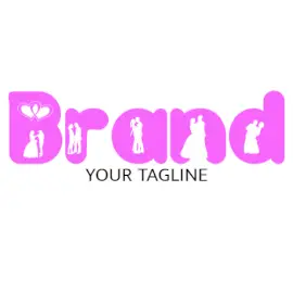 Online Editable Purple Dancing Couple Silhouette Font Dating Logo