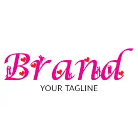 Online Editable Pink Couples and Red Hearts Romantic Dating Logo