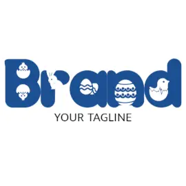Online Editable Blue Decorative Easter Event Logo