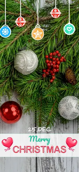 Online Editable Merry Christmas with Decorations Snapchat Geofilter